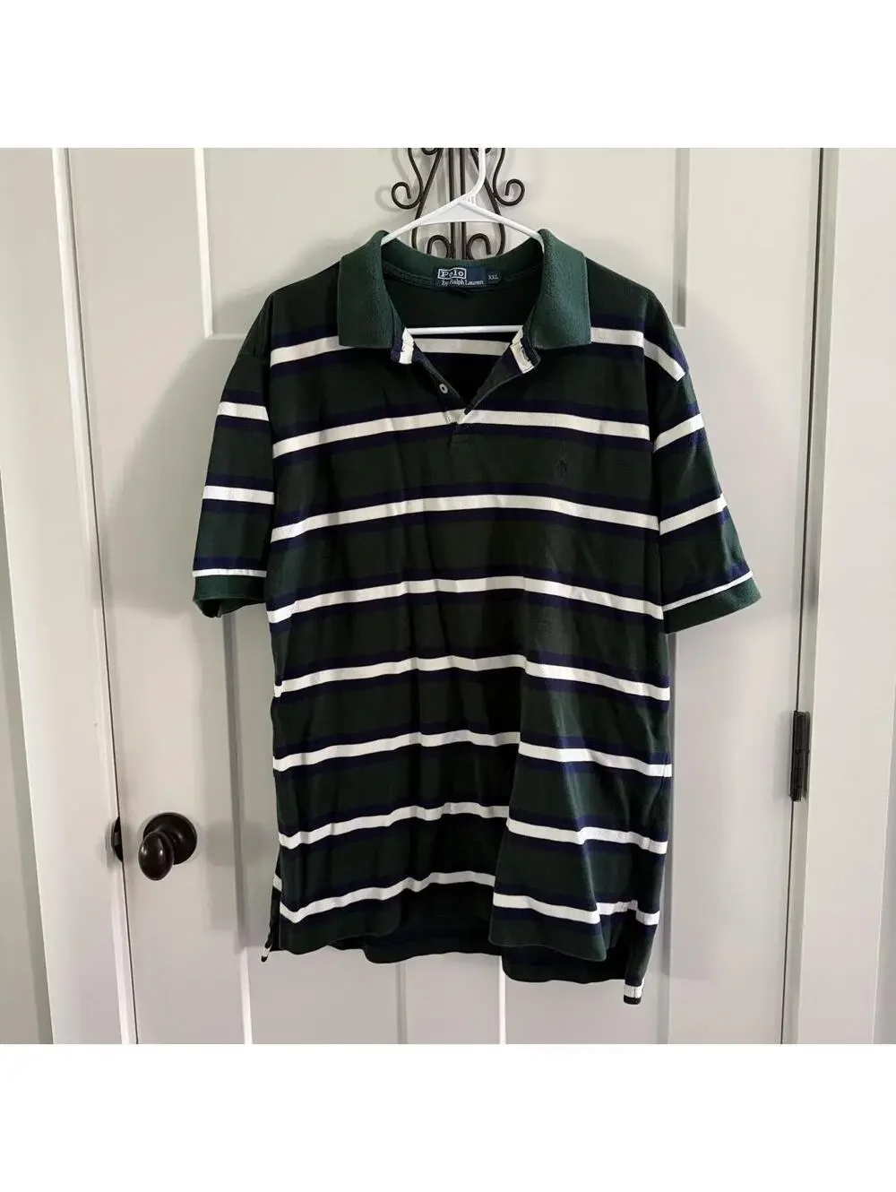 🐎 Polo Ralph Lauren Striped Polo Shirt Green Navy Men’s XXL